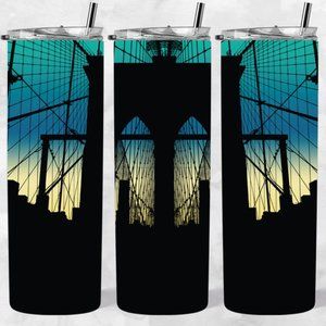 Brooklyn Bridge 20oz Insulated Tumbler w/ Dual LIds